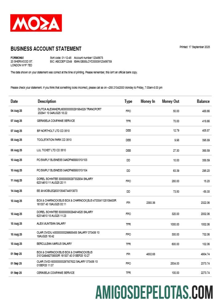 Baixável Moza Banco Firm Account Statement Word And PDF model (1)